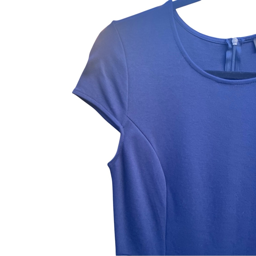 Lulu’s Womens Chic Indigo Navy Cap Sleeve Mini Dress, Size Med Officecore Casual - Picture 2 of 6